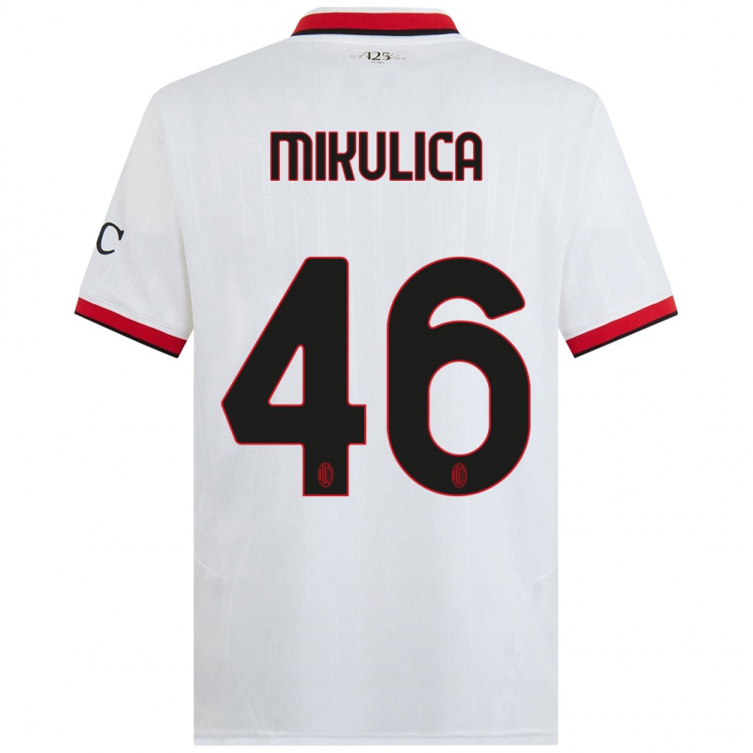 Niño Camiseta Petra Mikulica #46 Blanco Negro Rojo 2ª Equipación 2024/25 La Camisa México