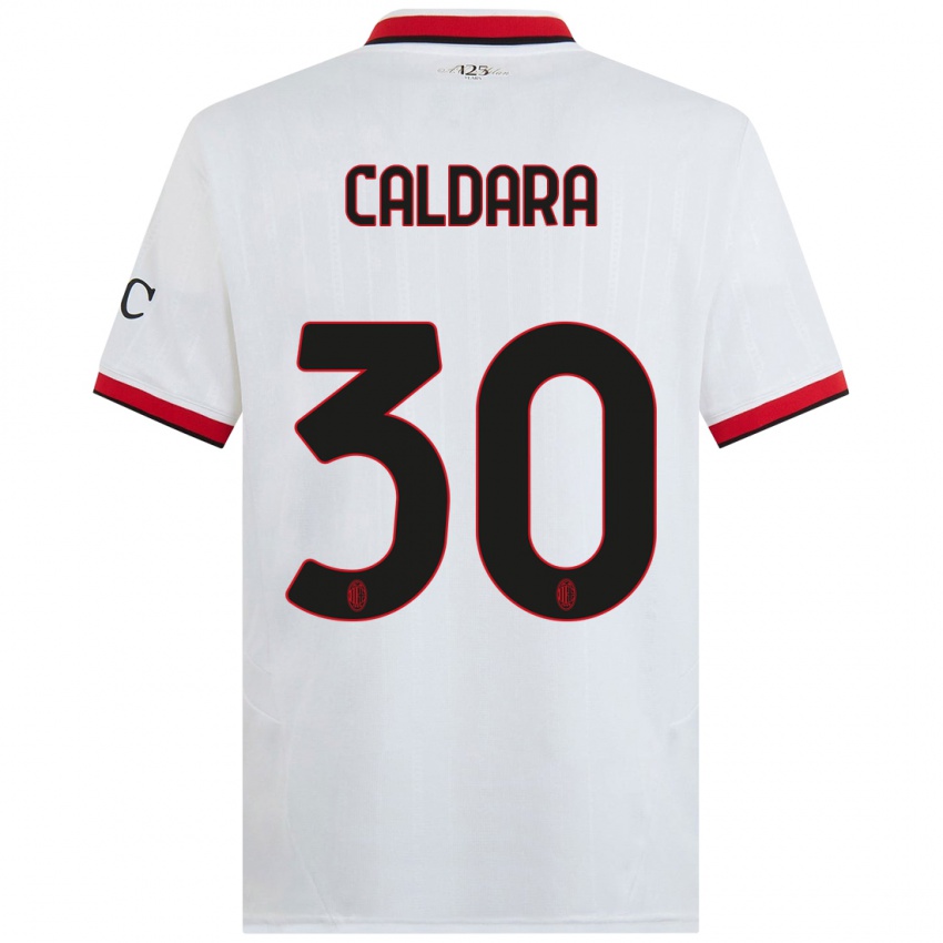 Niño Camiseta Mattia Caldara #30 Blanco Negro Rojo 2ª Equipación 2024/25 La Camisa México