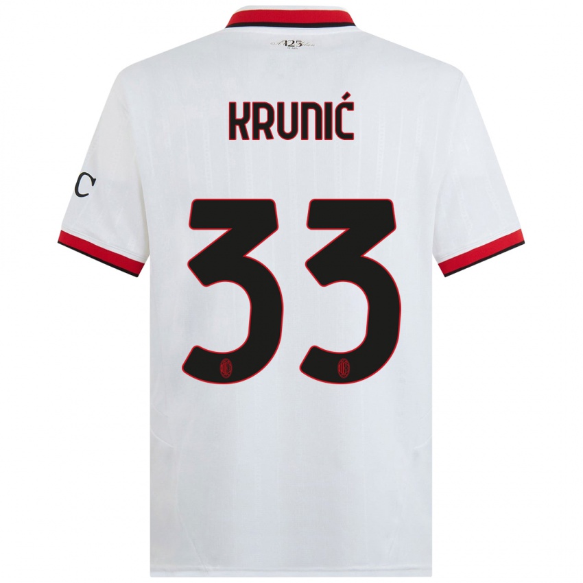 Niño Camiseta Rade Krunic #33 Blanco Negro Rojo 2ª Equipación 2024/25 La Camisa México