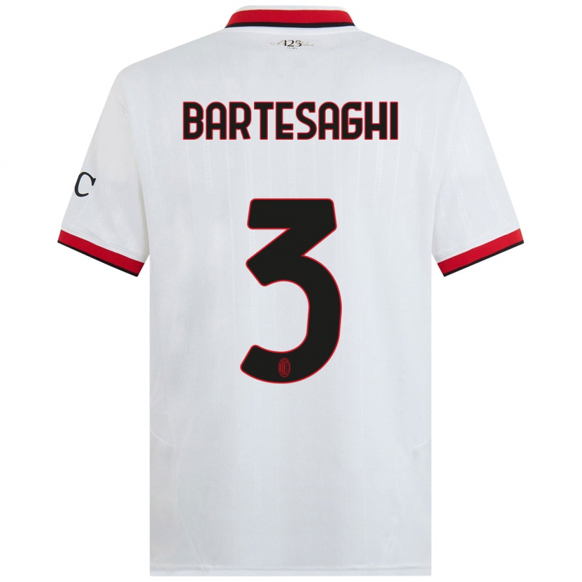 Niño Camiseta Davide Bartesaghi #3 Blanco Negro Rojo 2ª Equipación 2024/25 La Camisa México