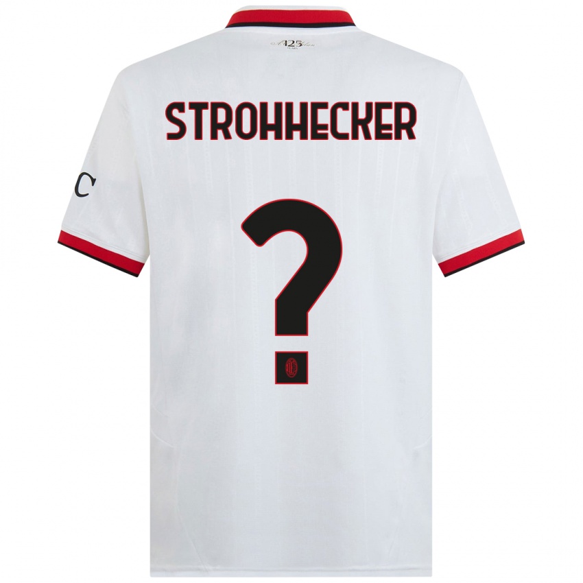 Niño Camiseta Riccardo Strohhecker #0 Blanco Negro Rojo 2ª Equipación 2024/25 La Camisa México