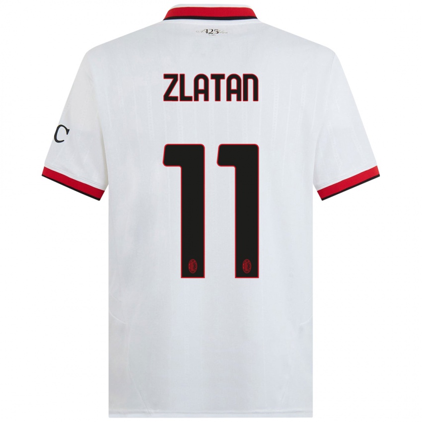 Niño Camiseta Zlatan Ibrahimovic #11 Blanco Negro Rojo 2ª Equipación 2024/25 La Camisa México