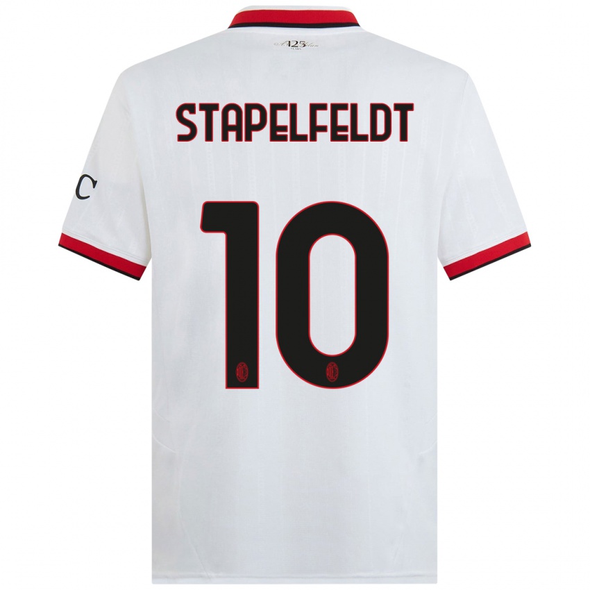 Niño Camiseta Nina Stapelfeldt #10 Blanco Negro Rojo 2ª Equipación 2024/25 La Camisa México