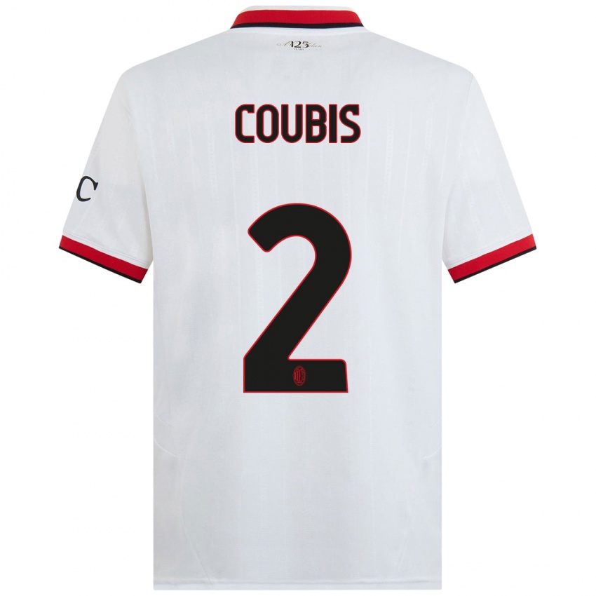 Niño Camiseta Andrei Coubis #2 Blanco Negro Rojo 2ª Equipación 2024/25 La Camisa México