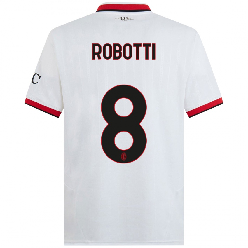 Niño Camiseta Giovanni Robotti #8 Blanco Negro Rojo 2ª Equipación 2024/25 La Camisa México