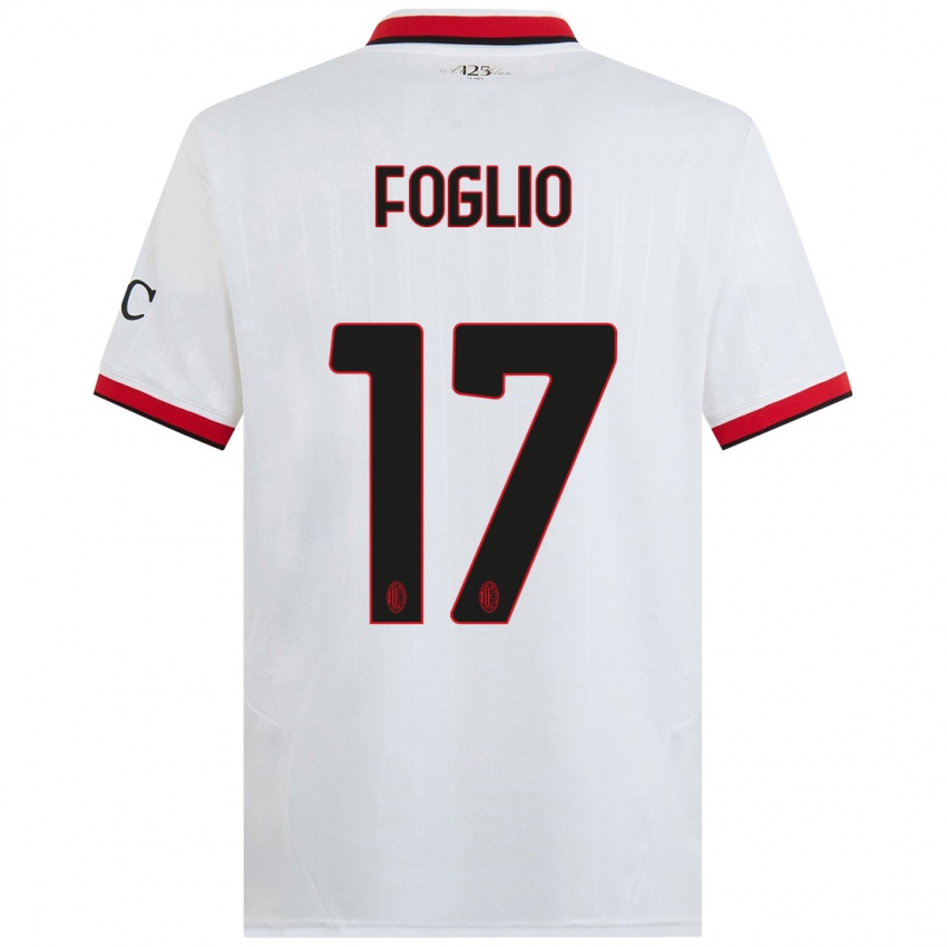 Niño Camiseta Christian Foglio #17 Blanco Negro Rojo 2ª Equipación 2024/25 La Camisa México