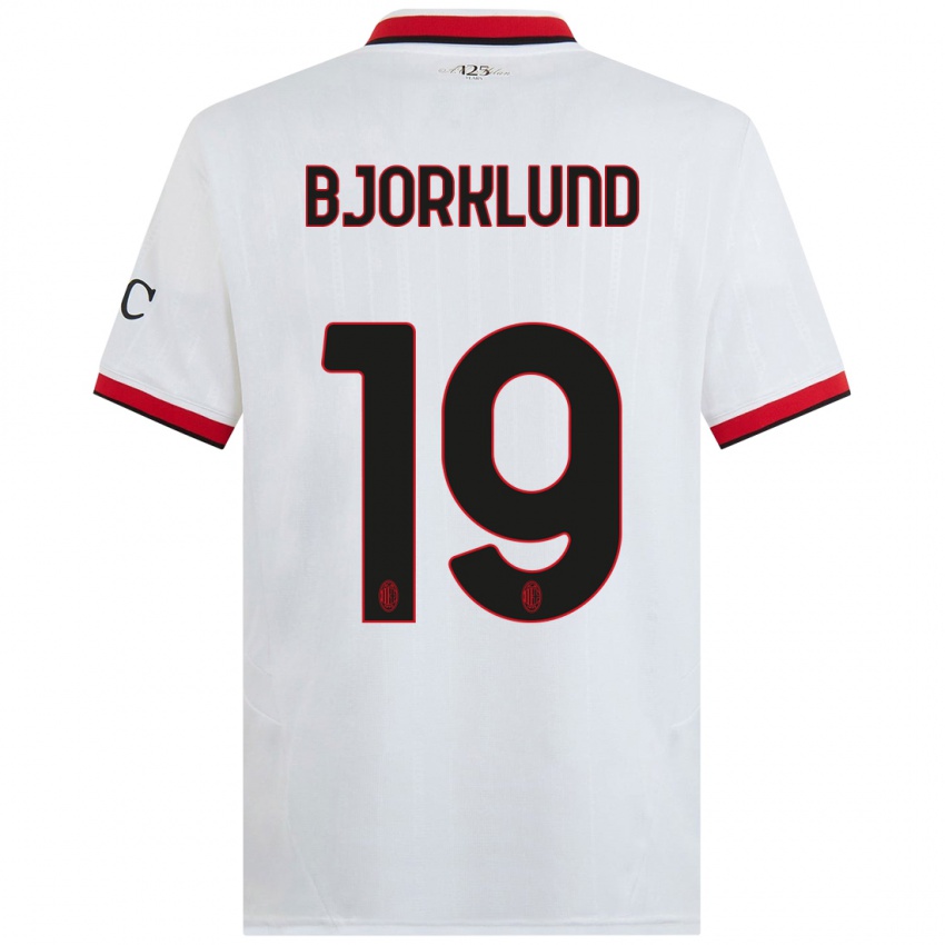 Niño Camiseta Lukas Bjorklund #19 Blanco Negro Rojo 2ª Equipación 2024/25 La Camisa México