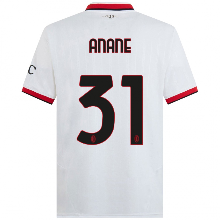 Niño Camiseta Emmanuel Anane #31 Blanco Negro Rojo 2ª Equipación 2024/25 La Camisa México