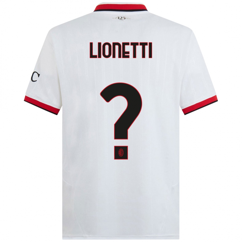 Niño Camiseta Francesco Lionetti #0 Blanco Negro Rojo 2ª Equipación 2024/25 La Camisa México