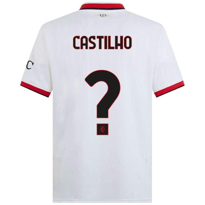 Niño Camiseta Estevan Amaral Castilho #0 Blanco Negro Rojo 2ª Equipación 2024/25 La Camisa México