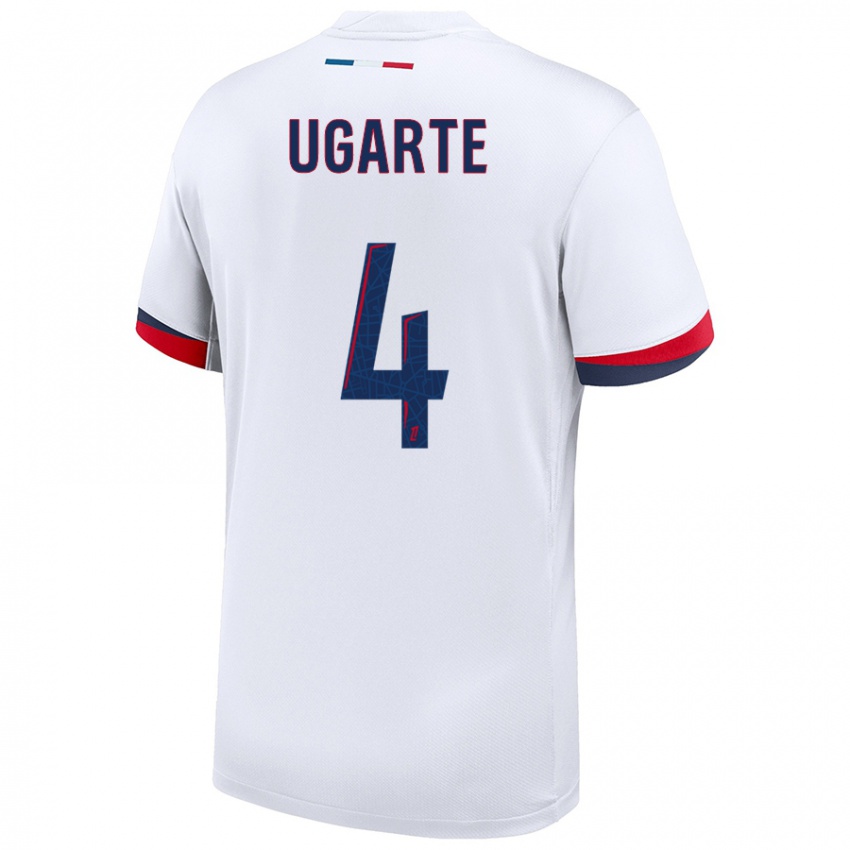 Niño Camiseta Manuel Ugarte #4 Blanco Azul Rojo 2ª Equipación 2024/25 La Camisa México