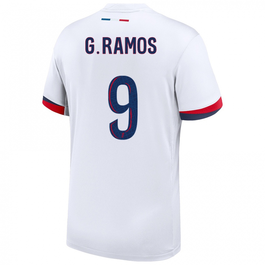 Niño Camiseta Gonçalo Ramos #9 Blanco Azul Rojo 2ª Equipación 2024/25 La Camisa México