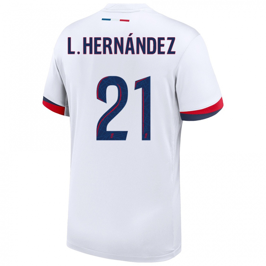 Niño Camiseta Lucas Hernández #21 Blanco Azul Rojo 2ª Equipación 2024/25 La Camisa México