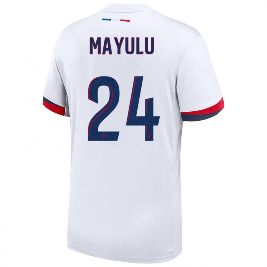 Niño Camiseta Senny Mayulu #24 Blanco Azul Rojo 2ª Equipación 2024/25 La Camisa México