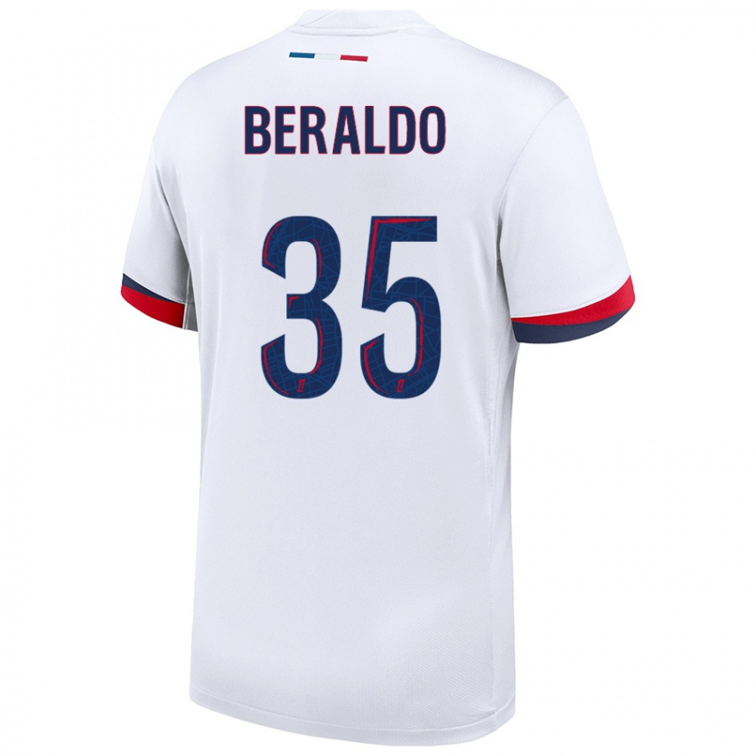 Niño Camiseta Lucas Beraldo #35 Blanco Azul Rojo 2ª Equipación 2024/25 La Camisa México