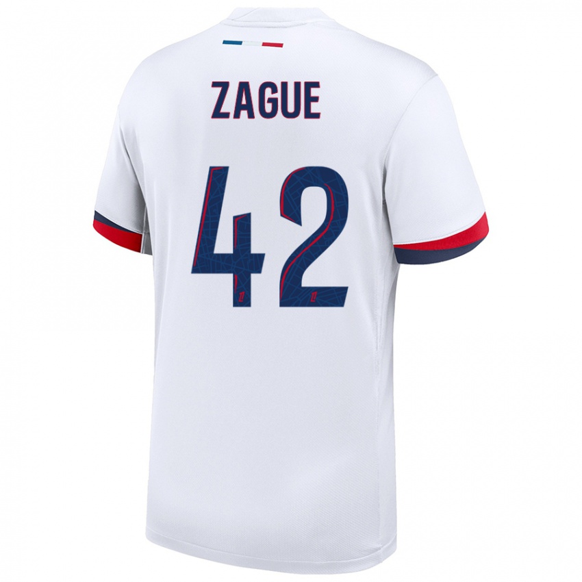 Niño Camiseta Yoram Zague #42 Blanco Azul Rojo 2ª Equipación 2024/25 La Camisa México