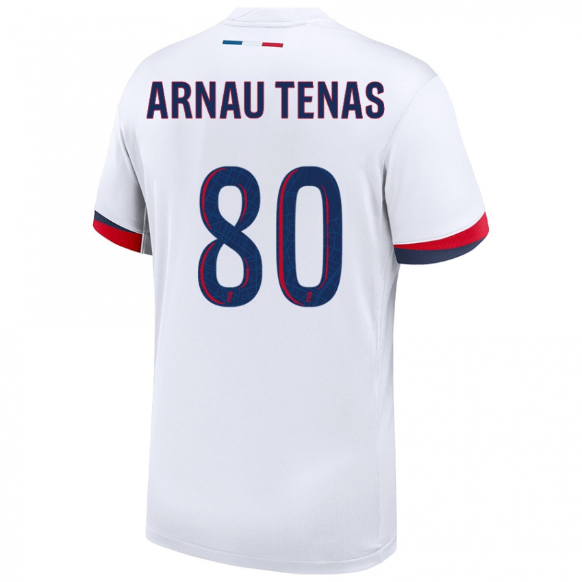 Niño Camiseta Arnau Tenas #80 Blanco Azul Rojo 2ª Equipación 2024/25 La Camisa México