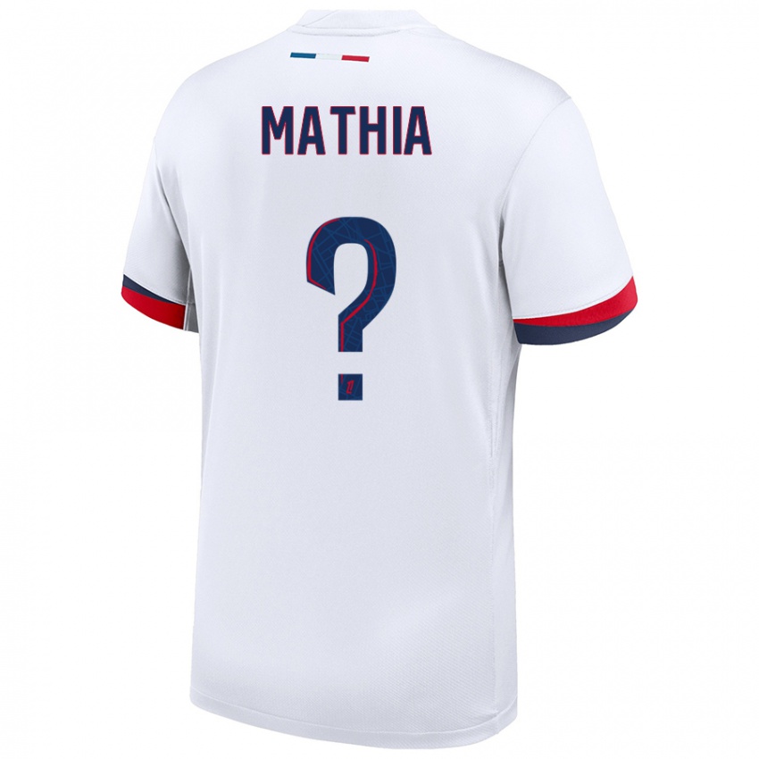 Niño Camiseta Olivier Mathia #0 Blanco Azul Rojo 2ª Equipación 2024/25 La Camisa México