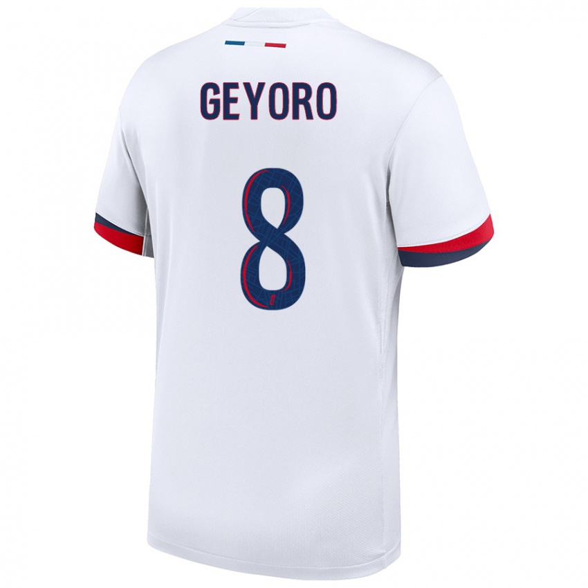 Niño Camiseta Grace Geyoro #8 Blanco Azul Rojo 2ª Equipación 2024/25 La Camisa México