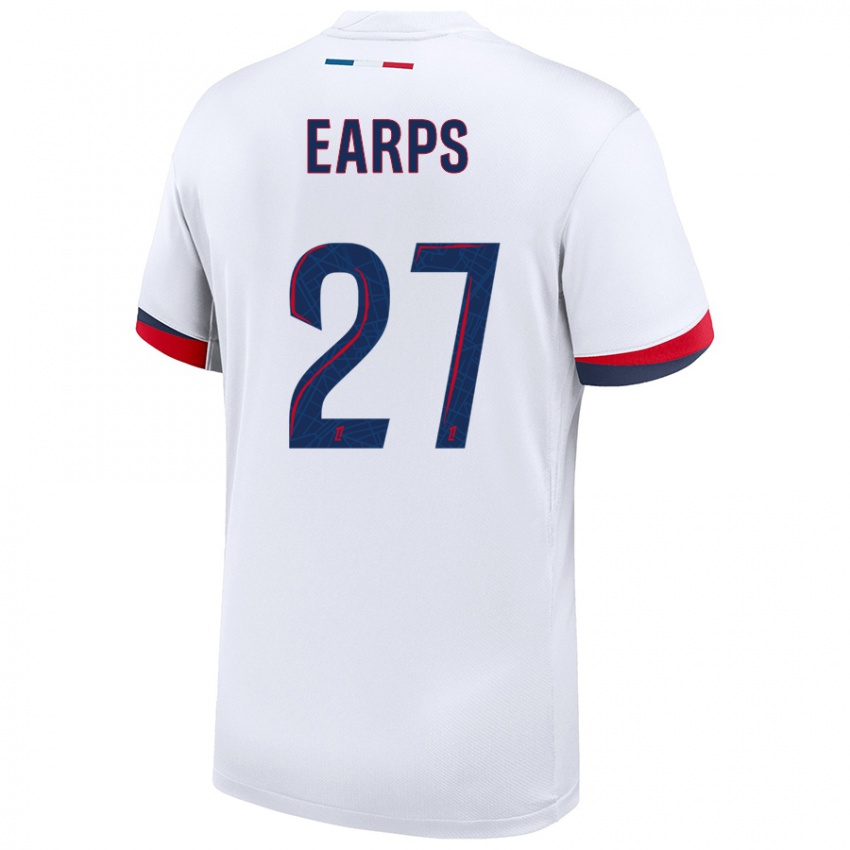 Niño Camiseta Mary Earps #27 Blanco Azul Rojo 2ª Equipación 2024/25 La Camisa México