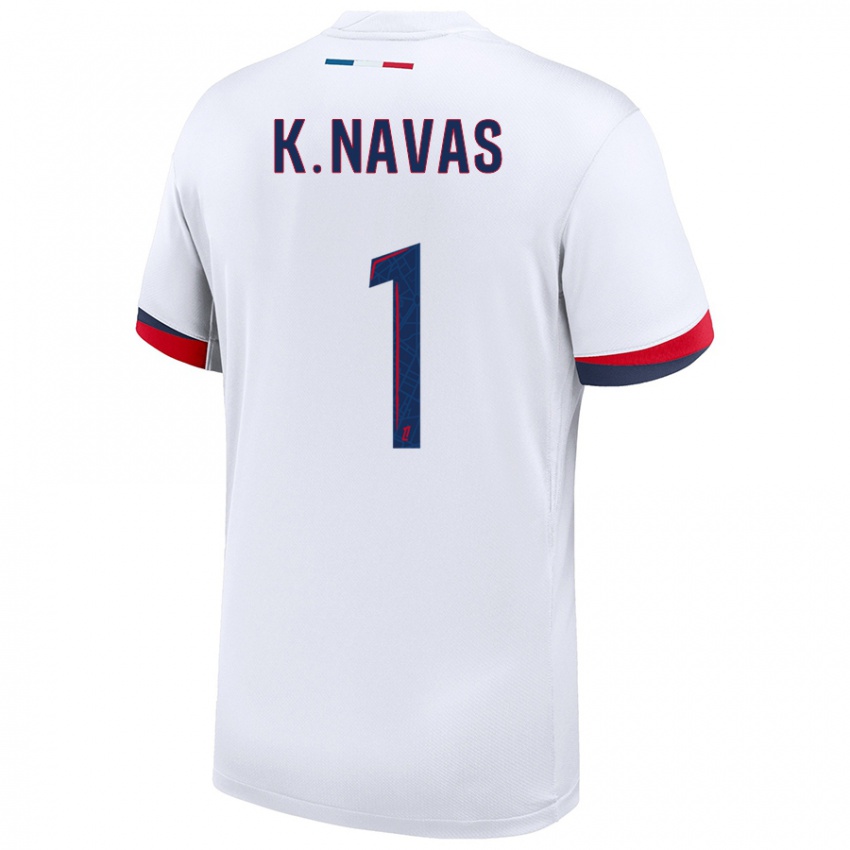 Niño Camiseta Keylor Navas #1 Blanco Azul Rojo 2ª Equipación 2024/25 La Camisa México