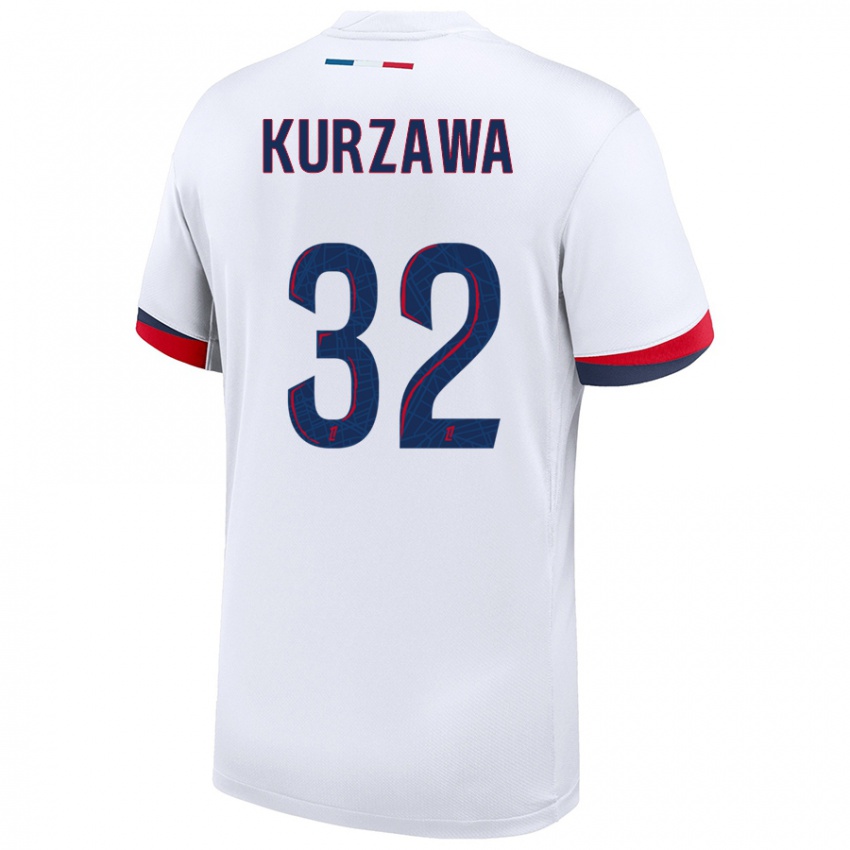 Niño Camiseta Layvin Kurzawa #32 Blanco Azul Rojo 2ª Equipación 2024/25 La Camisa México