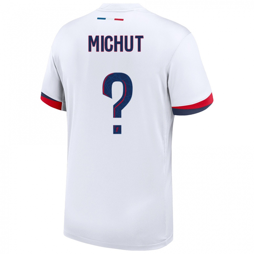 Niño Camiseta Etienne Michut #0 Blanco Azul Rojo 2ª Equipación 2024/25 La Camisa México