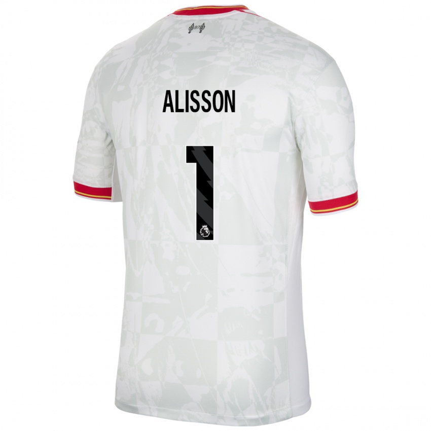 Niño Camiseta Alisson #1 Blanco Rojo Negro Equipación Tercera 2024/25 La Camisa México