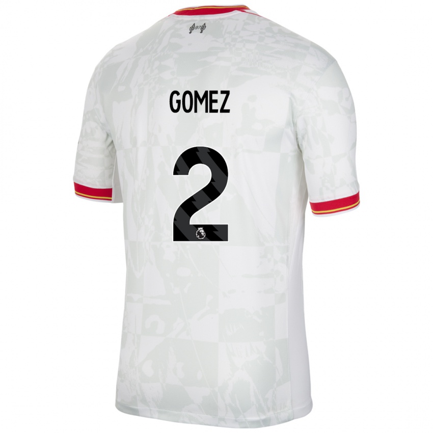 Niño Camiseta Joe Gomez #2 Blanco Rojo Negro Equipación Tercera 2024/25 La Camisa México