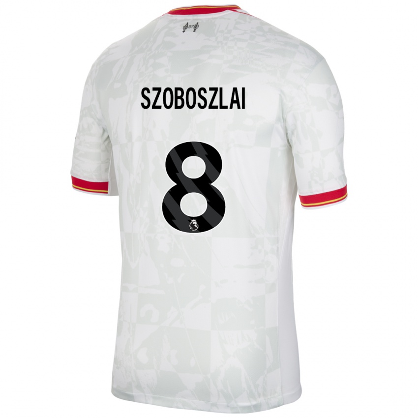 Niño Camiseta Dominik Szoboszlai #8 Blanco Rojo Negro Equipación Tercera 2024/25 La Camisa México