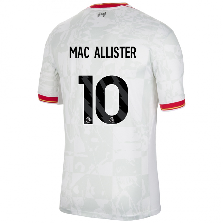 Niño Camiseta Alexis Mac Allister #10 Blanco Rojo Negro Equipación Tercera 2024/25 La Camisa México