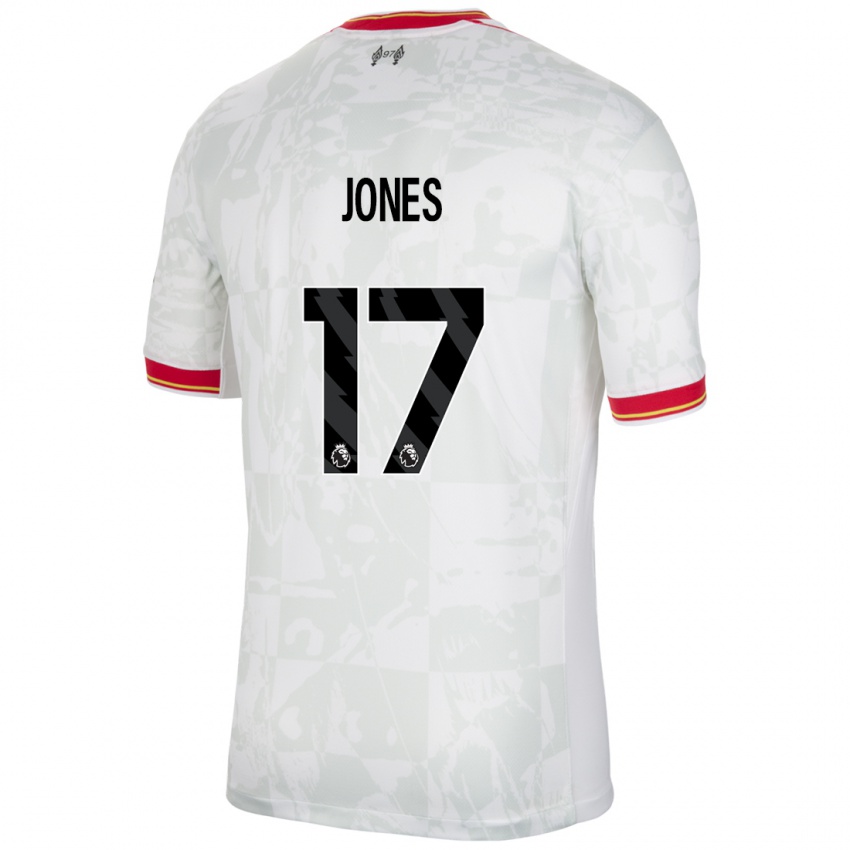 Niño Camiseta Curtis Jones #17 Blanco Rojo Negro Equipación Tercera 2024/25 La Camisa México