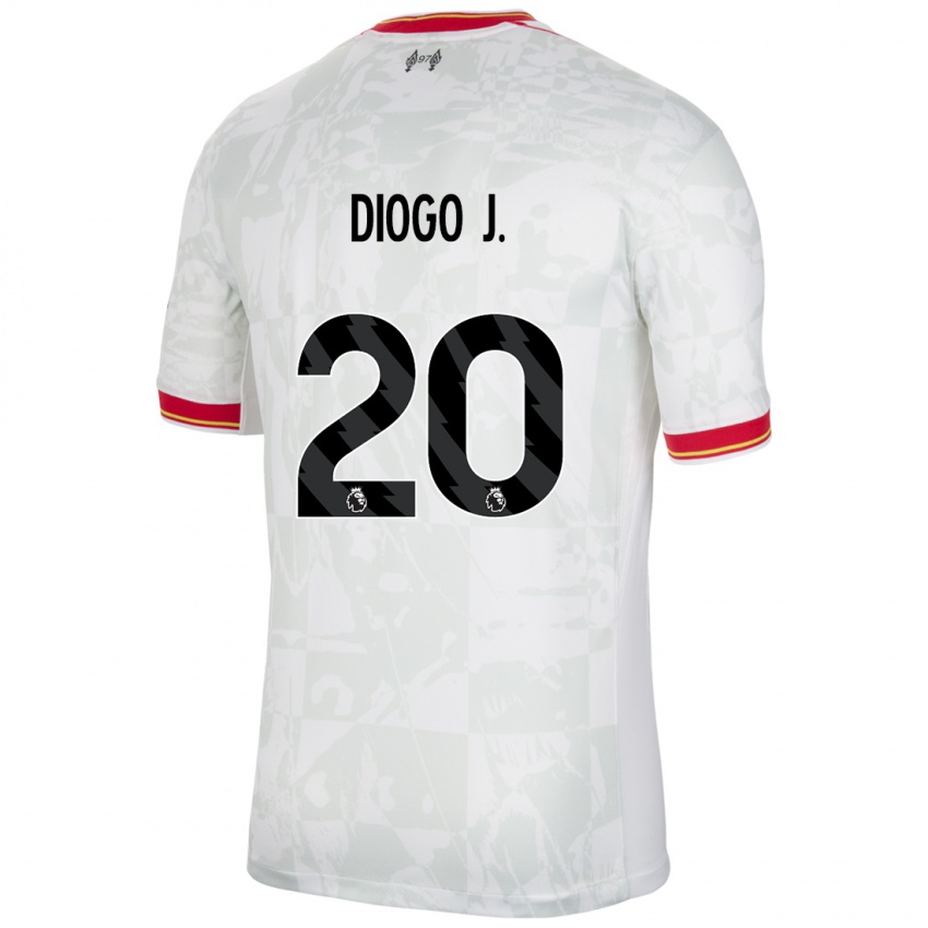 Niño Camiseta Diogo Jota #20 Blanco Rojo Negro Equipación Tercera 2024/25 La Camisa México