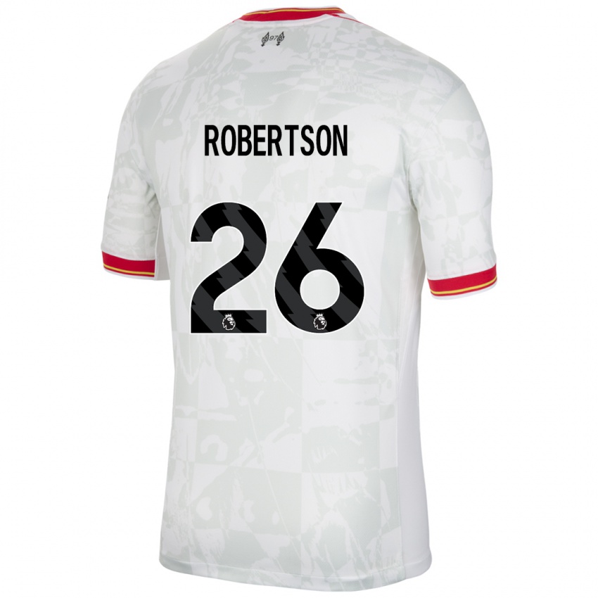 Niño Camiseta Andrew Robertson #26 Blanco Rojo Negro Equipación Tercera 2024/25 La Camisa México