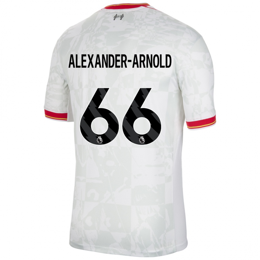 Niño Camiseta Trent Alexander-Arnold #66 Blanco Rojo Negro Equipación Tercera 2024/25 La Camisa México