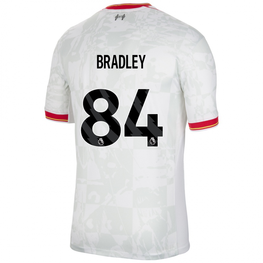 Niño Camiseta Conor Bradley #84 Blanco Rojo Negro Equipación Tercera 2024/25 La Camisa México