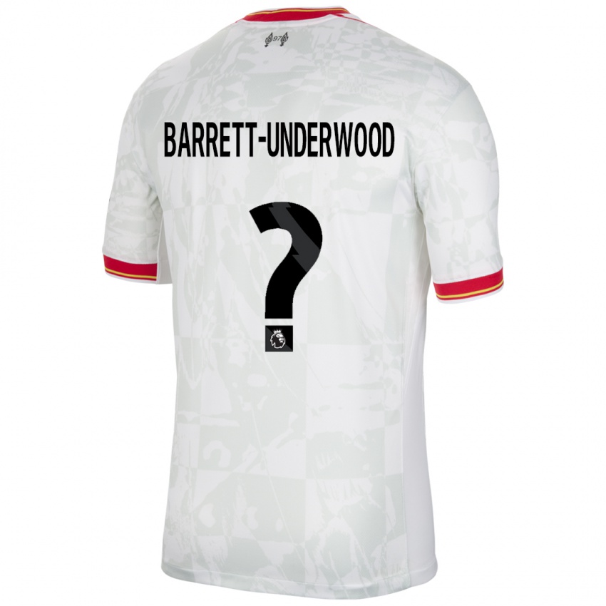 Niño Camiseta Keehan Barrett-Underwood #0 Blanco Rojo Negro Equipación Tercera 2024/25 La Camisa México