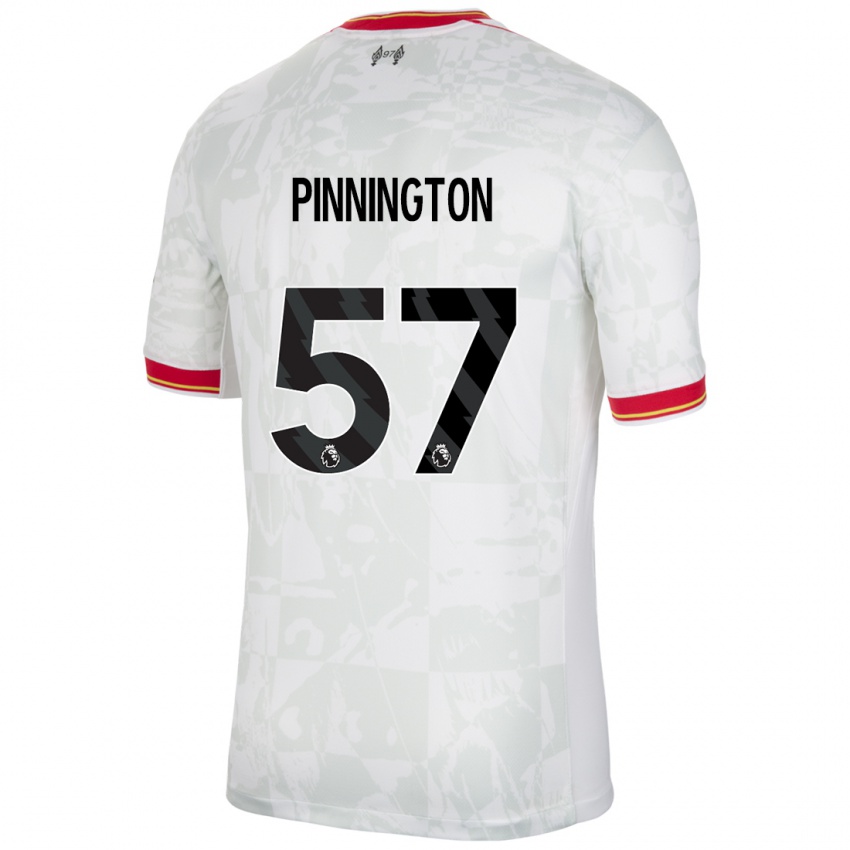 Niño Camiseta Carter Pinnington #57 Blanco Rojo Negro Equipación Tercera 2024/25 La Camisa México