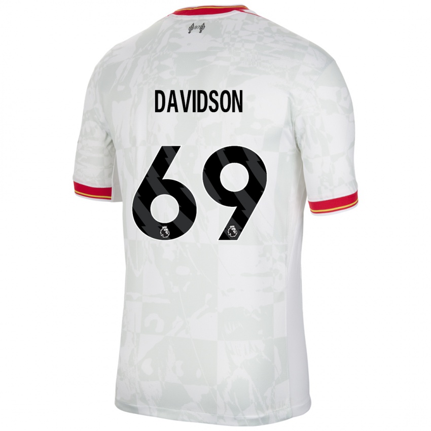 Niño Camiseta Josh Davidson #69 Blanco Rojo Negro Equipación Tercera 2024/25 La Camisa México