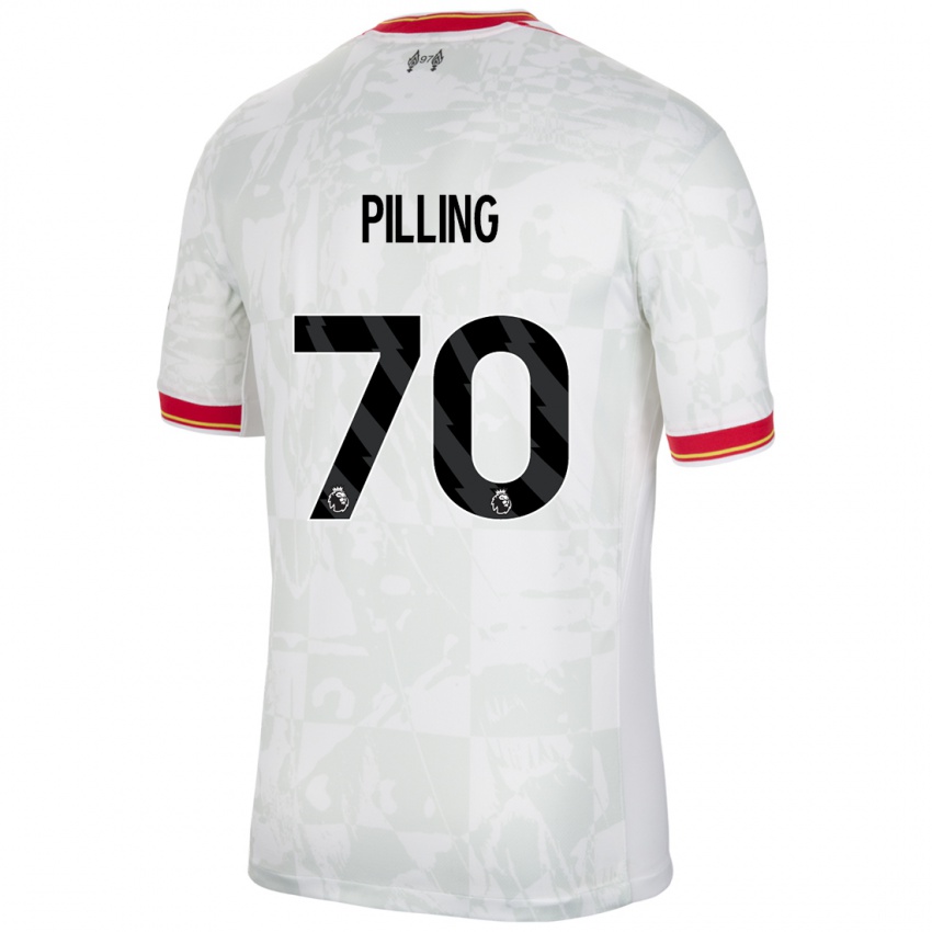 Niño Camiseta Tommy Pilling #70 Blanco Rojo Negro Equipación Tercera 2024/25 La Camisa México