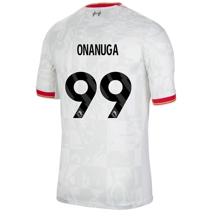 Niño Camiseta Fola Onanuga #99 Blanco Rojo Negro Equipación Tercera 2024/25 La Camisa México