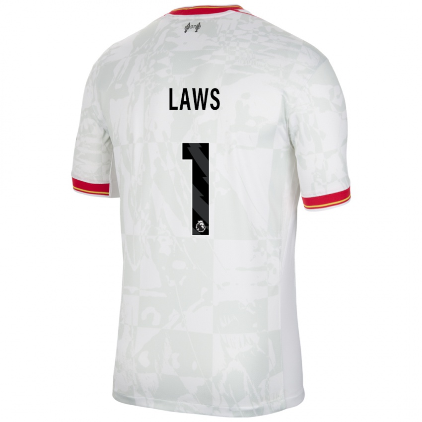 Niño Camiseta Rachael Laws #1 Blanco Rojo Negro Equipación Tercera 2024/25 La Camisa México