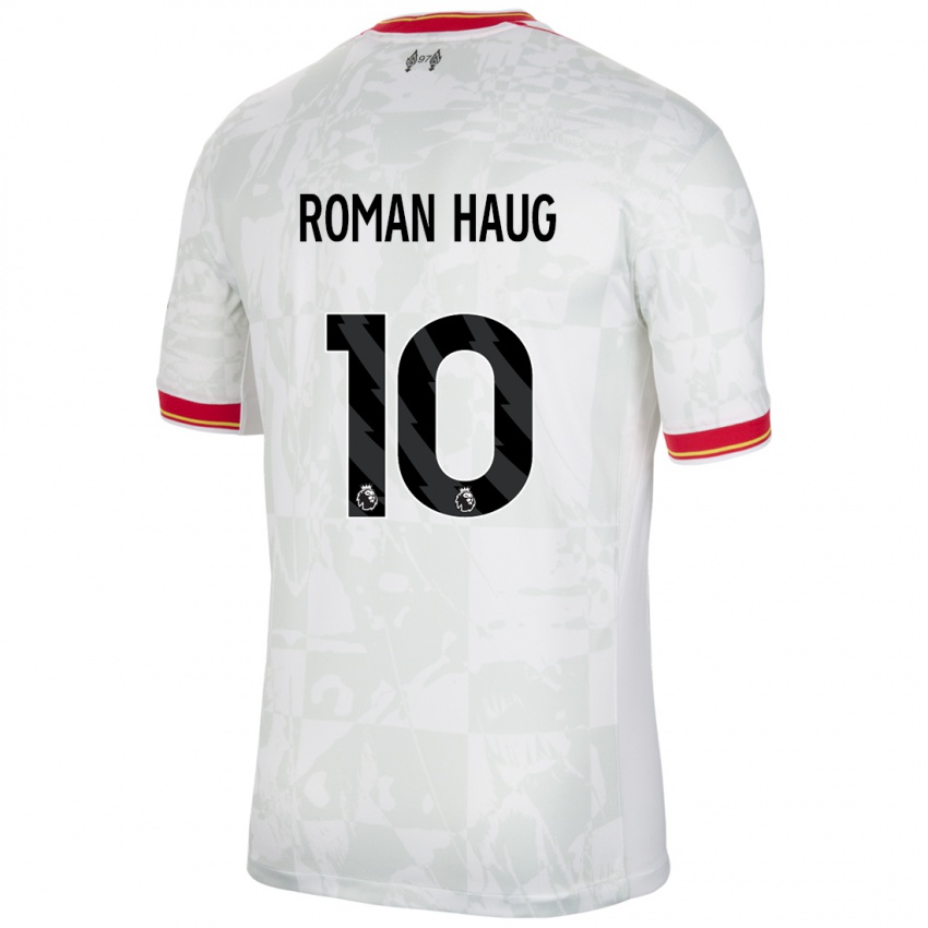 Niño Camiseta Sophie Román Haug #10 Blanco Rojo Negro Equipación Tercera 2024/25 La Camisa México