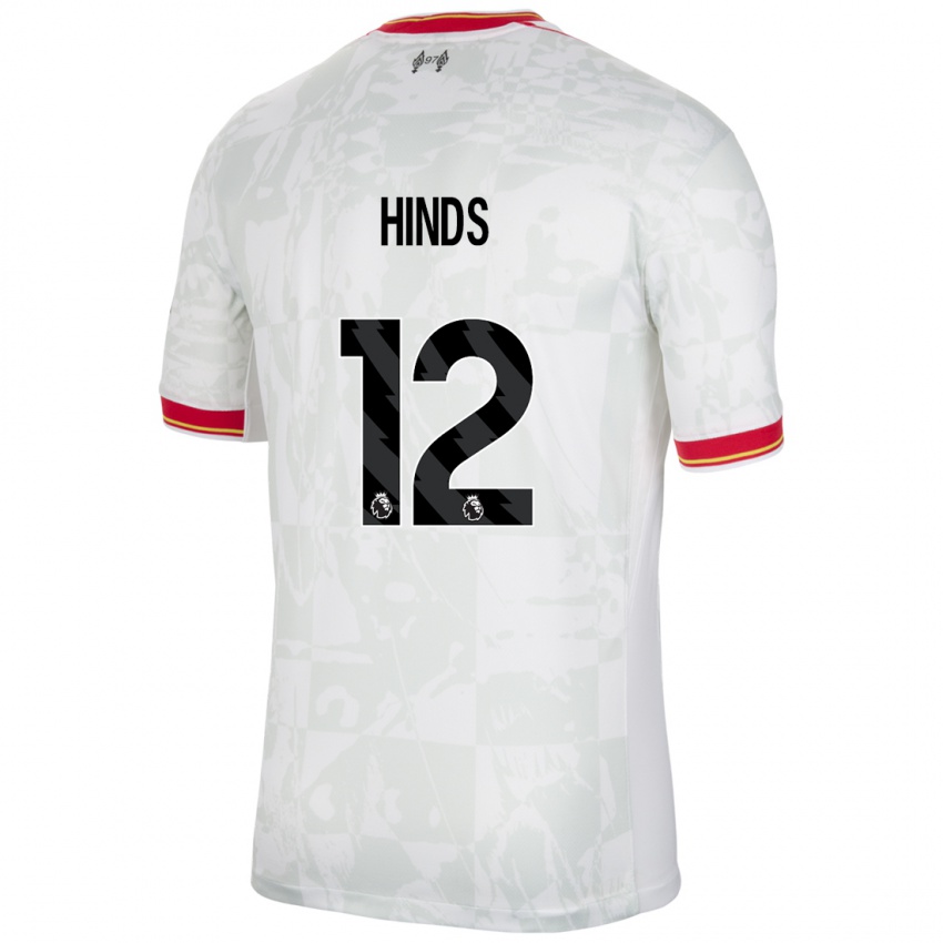 Niño Camiseta Taylor Hinds #12 Blanco Rojo Negro Equipación Tercera 2024/25 La Camisa México