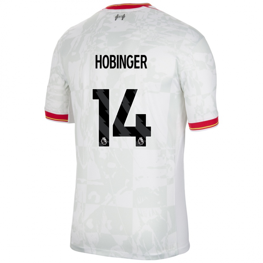 Niño Camiseta Marie Höbinger #14 Blanco Rojo Negro Equipación Tercera 2024/25 La Camisa México