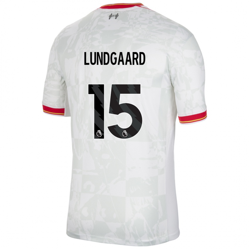 Niño Camiseta Sofie Lundgaard #15 Blanco Rojo Negro Equipación Tercera 2024/25 La Camisa México