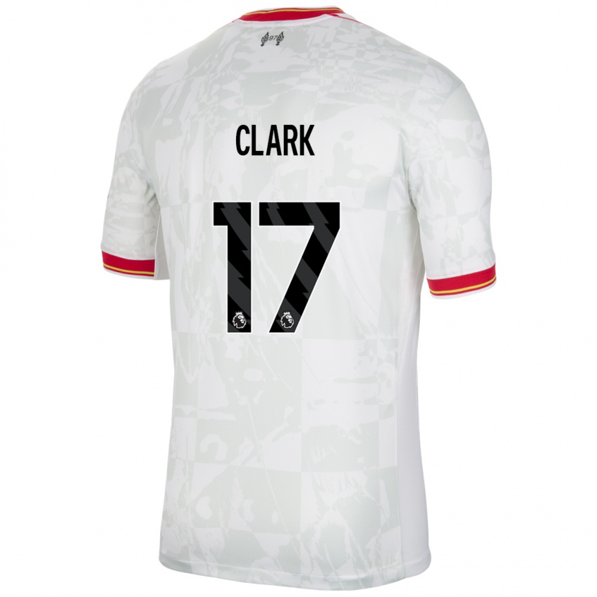 Niño Camiseta Jenna Clark #17 Blanco Rojo Negro Equipación Tercera 2024/25 La Camisa México