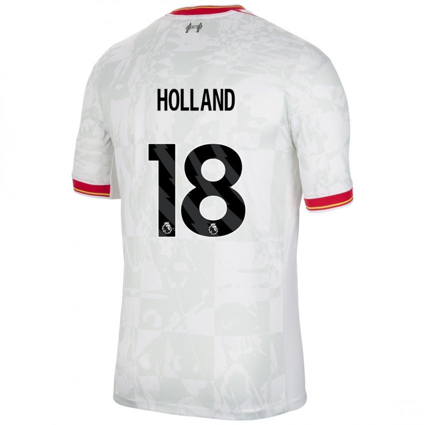 Niño Camiseta Ceri Holland #18 Blanco Rojo Negro Equipación Tercera 2024/25 La Camisa México