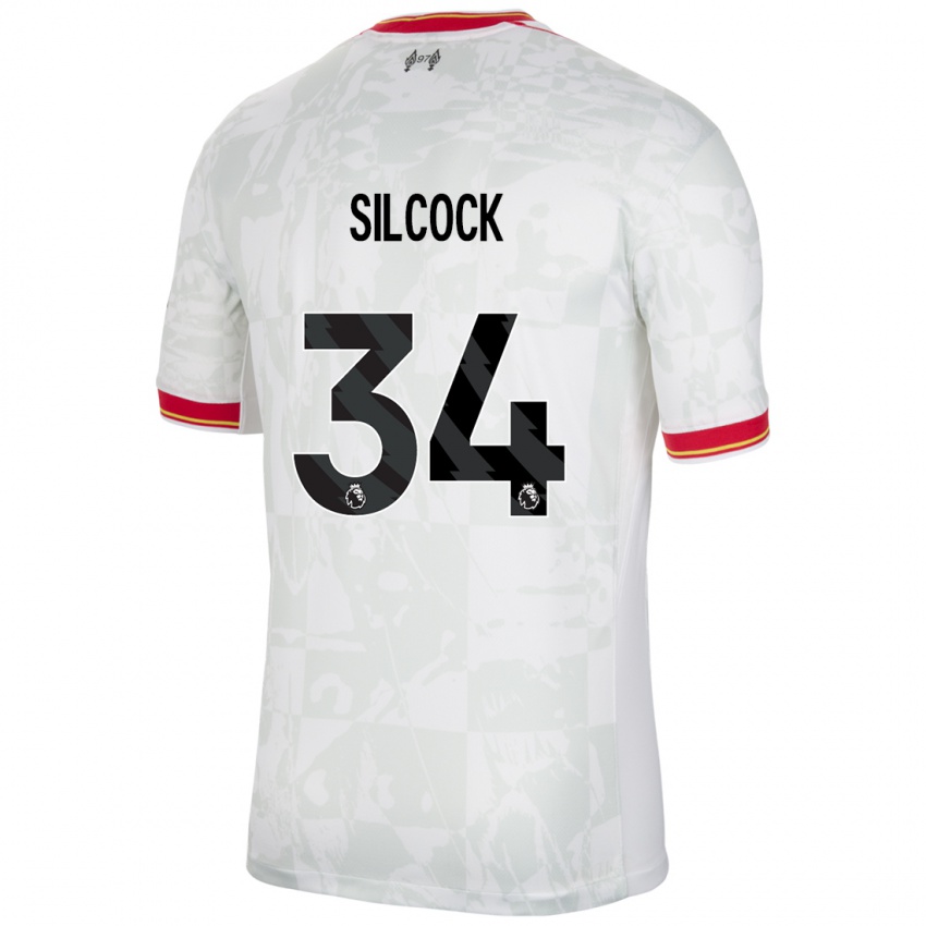 Niño Camiseta Hannah Silcock #34 Blanco Rojo Negro Equipación Tercera 2024/25 La Camisa México