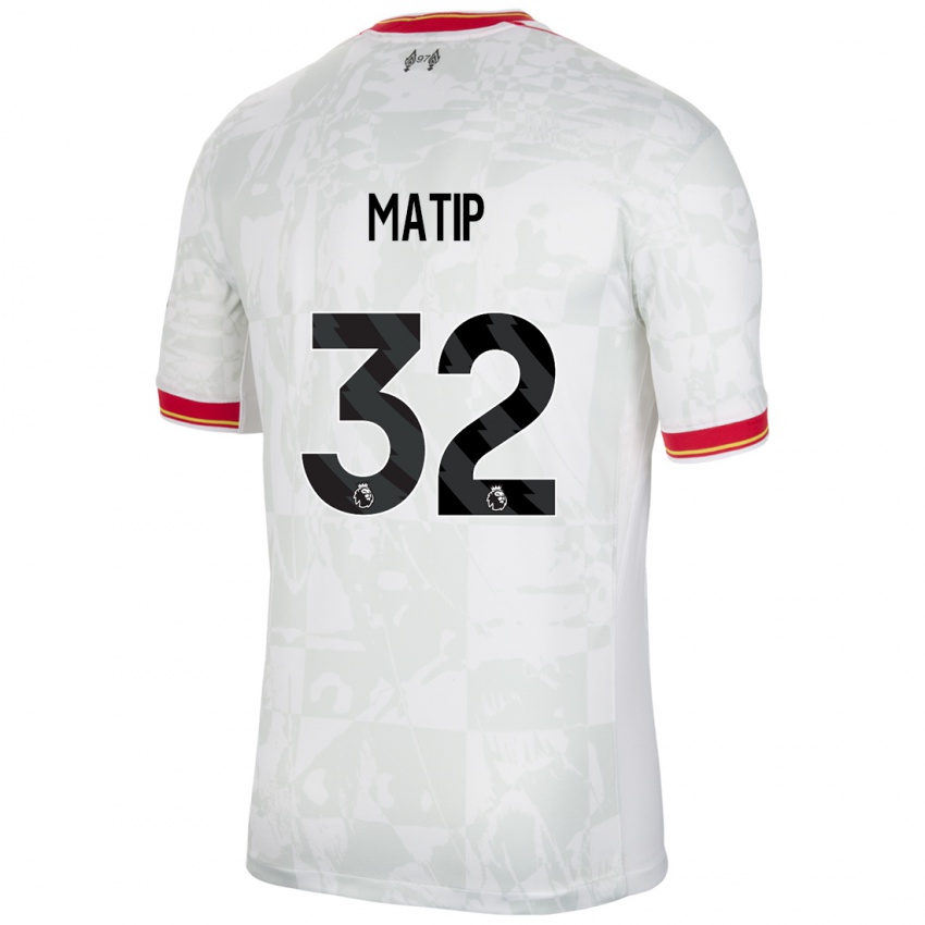 Niño Camiseta Joel Matip #32 Blanco Rojo Negro Equipación Tercera 2024/25 La Camisa México